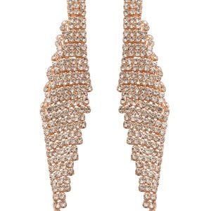 Bridal White Crystal Drop Earrings